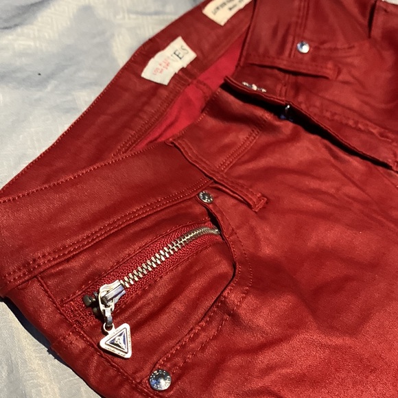 Guess red skinny stretch pants sz 30 - Picture 2 of 9